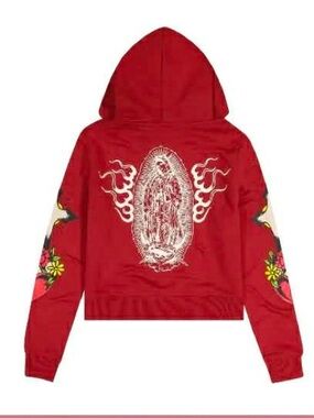 Ed Hardy Mother of Guadalupe "Sacred Heart" zip front hoodie - Wmns XL